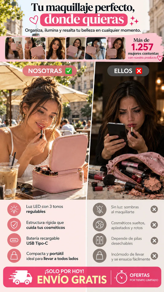 mini cosméticos con luces led